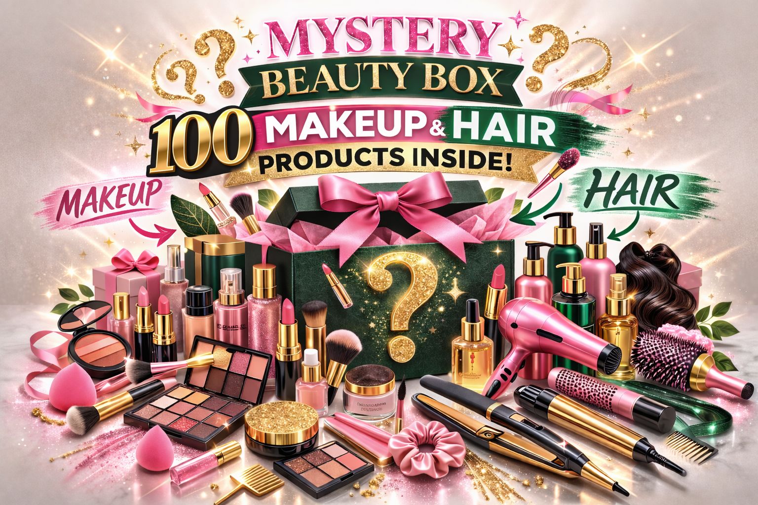 100PC Mix High End Makeup + Hair Box