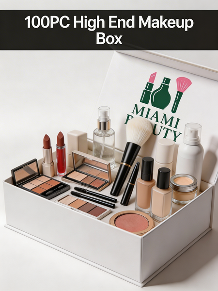 100PC High-End Makeup & Skincare Box - Premium Wholesale Lot