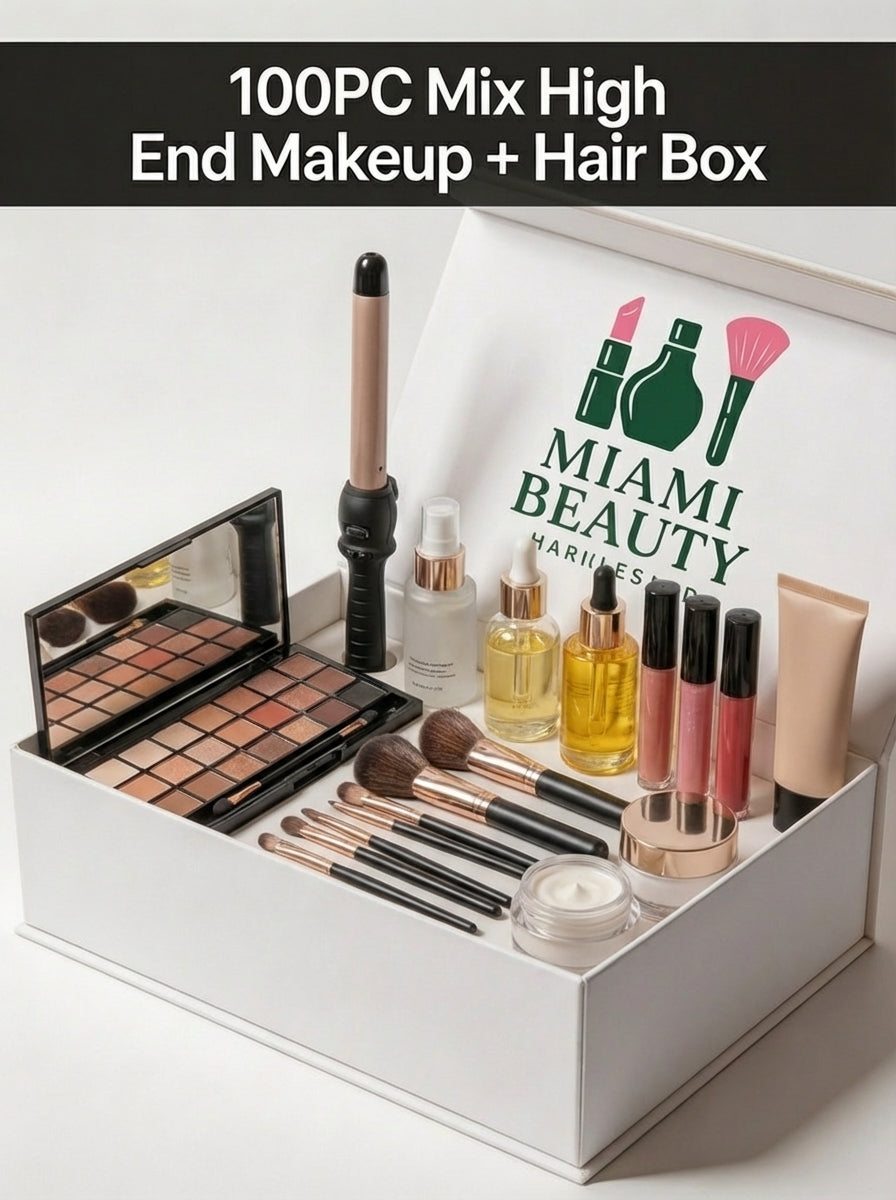 100PC Mix High End Makeup + Hair Box